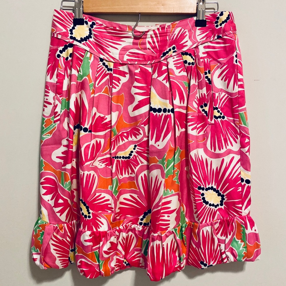 Lilly Pulitzer Silk Floral Skirt Size 4
